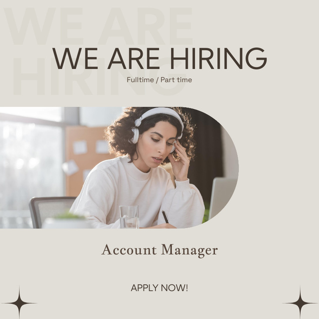 Ontwerpsjabloon van Social media van Account Manager Vacancy
