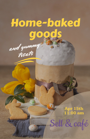 Ontwerpsjabloon van Flyer 5.5x8.5in van Home-baked Goods for Easter Holiday on Beige
