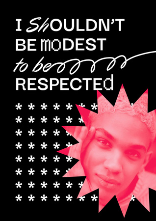 Designvorlage Protest against Racism with Young African American Man für Poster