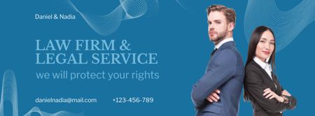 Confident Team of Lawyers Facebook cover Design Template