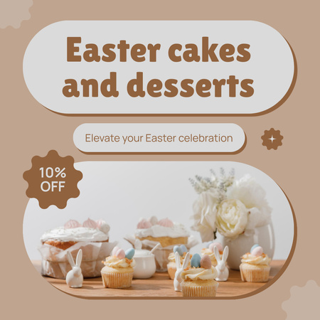 Easter Offer of Bakery and Desserts Instagram AD Design Template