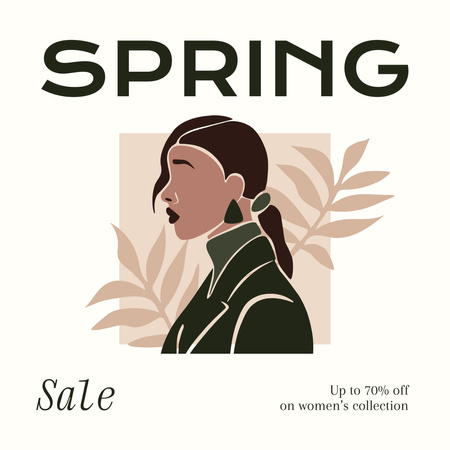 Template di design Spring Fashion Sale with Beautiful Woman Instagram AD
