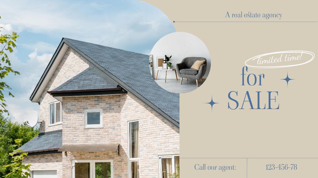 House For Sale Banner For Agency Title Design Template