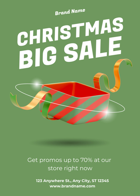 Christmas Sale Offer Empty Gift Box Flayer Design Template