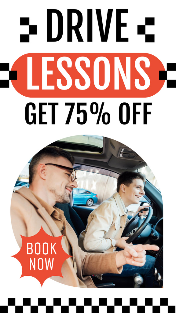 Plantilla de diseño de Big Discounts For Driving Lessons With Booking Instagram Story 