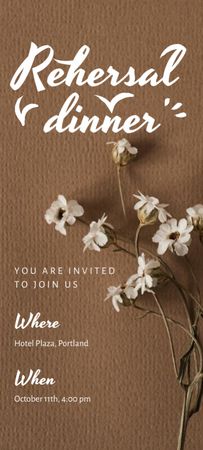 You Are Welcome to Rehearsal Dinner Invitation 9.5x21cm Design Template