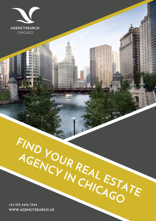 Real Estate in Chicago Advertisement Poster B2 Design Template