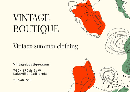 Vintage Summer Clothing Collection Postcard 5x7in tervezősablon