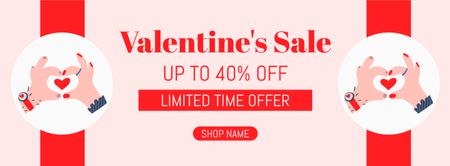 Limited Time Valentine's Day Sale Facebook cover Design Template