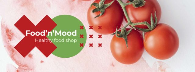 Ripe cherry tomatoes Facebook cover Design Template
