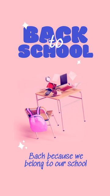 School Greeting with Desk Instagram Story Design Template