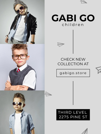 Platilla de diseño Children clothing store with stylish kids Poster US