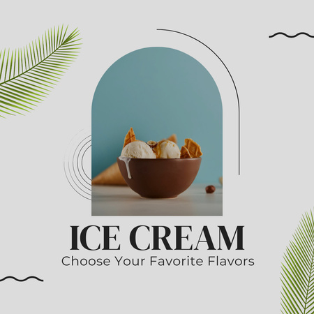 Delicious Melting Ice Cream in Bowl Instagram Design Template