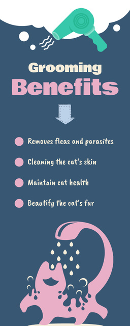 Animal Bathing and Grooming Benefits Infographic tervezősablon