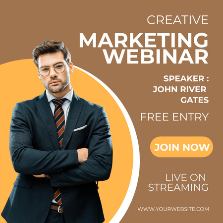 Creative Marketing Webinar Announcement Instagram AD tervezősablon