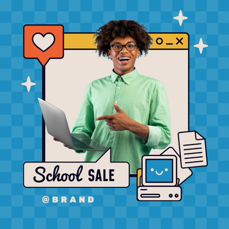 Beneficial Discount for Back to School Offer Animated Post Design Template