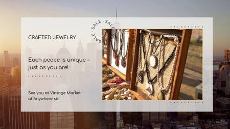 Crafted Jewelry Vintage Market Announcement Full HD video Design Template