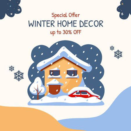 Зимовий домашній декор Instagram AD – шаблон для дизайну