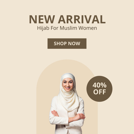 Ontwerpsjabloon van Instagram van Fashion Hijabs Sale Announcement