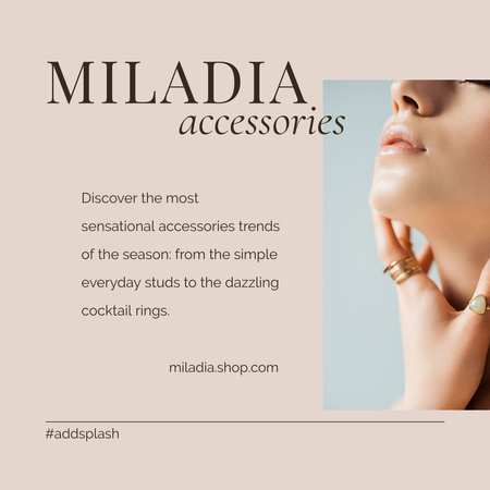 Modèle de visuel Jewelry Collection Announcement with Rings - Instagram AD