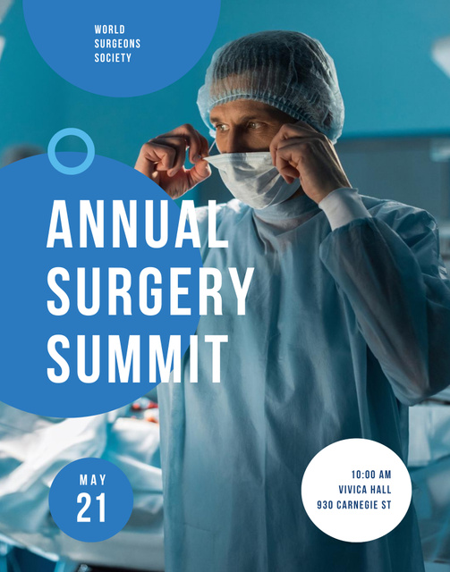 Plantilla de diseño de Annual Surgery Summit Announcement Poster 22x28in 