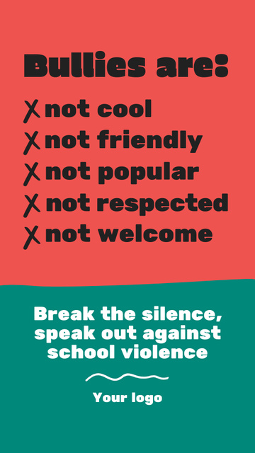 Raising Awareness for a Bullying-Free Society Instagram Video Story – шаблон для дизайну