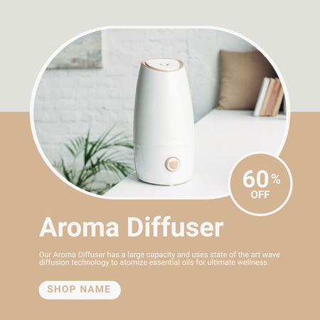 Aroma Diffuser Discount Offer Instagram Design Template