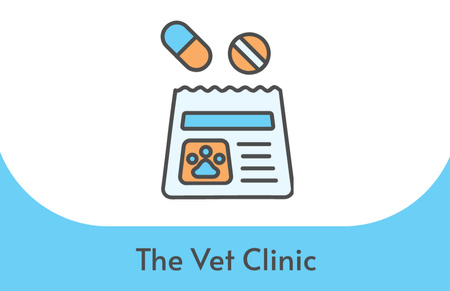 Reklama na veterinární kliniku na modré Business Card 85x55mm Šablona návrhu