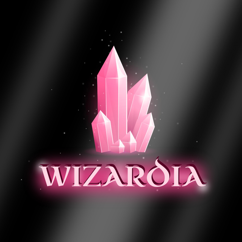 Gaming Club Emblem with Pink Crystals Logo Design Template