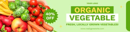 Discount on Organic Vegetables Twitter Design Template