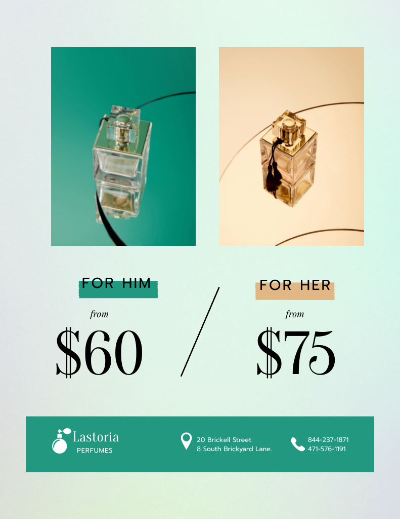 Szablon projektu Sleek Perfume Sale Offer with Glass Bottles Poster 8.5x11in