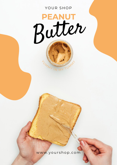 Organic Peanut Butter Postcard 5x7in Vertical Design Template