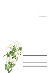 Funeral Thank You Card with Flowers Bouquet
