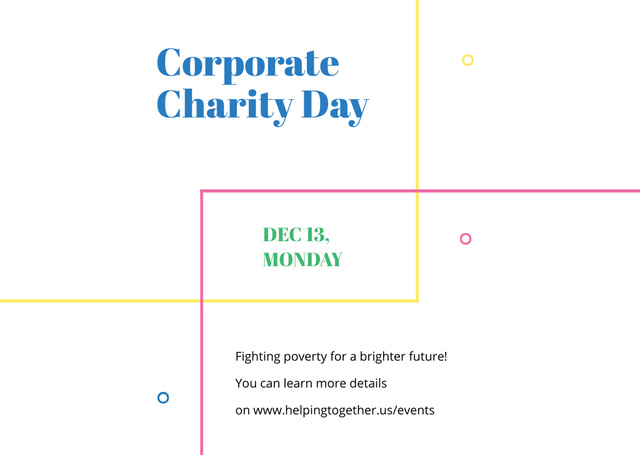 Corporate Charity Day Card Tasarım Şablonu