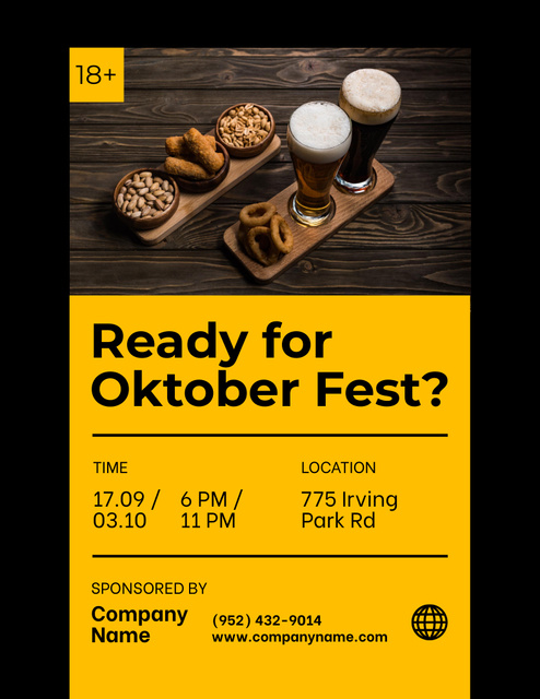 Oktoberfest Unforgettable Lively Alert Flyer 8.5x11inデザインテンプレート
