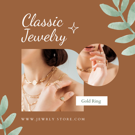 Young Woman wearing Classic Jewelry Instagram Design Template