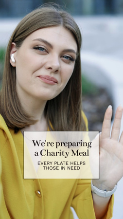 Platilla de diseño Charity Meal Announcement With Served Tables TikTok Video