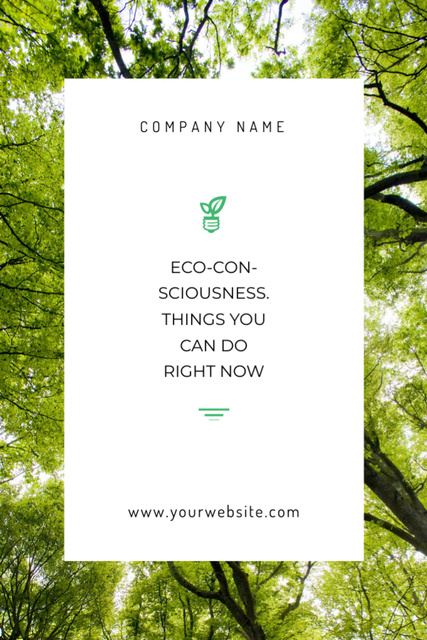 Template di design Eco Quote with Green Trees Flyer 4x6in