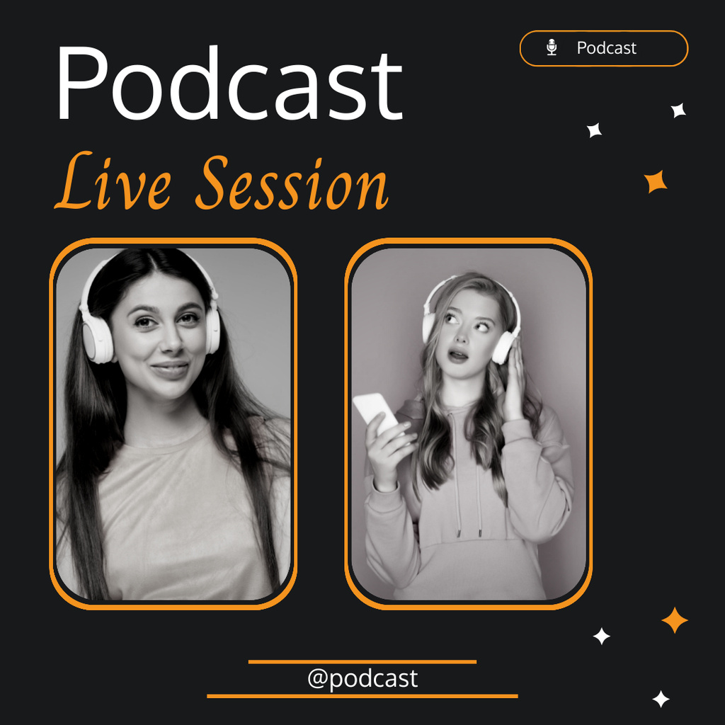 Podcast With Special Hosts Instagramデザインテンプレート