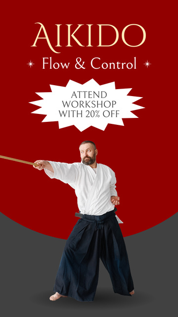 Designvorlage Aikido Workshop At Reduced Price Offer für Instagram Video Story