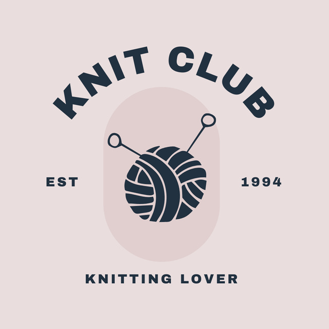  Advertisement for Knitting Lovers Club Logo Πρότυπο σχεδίασης