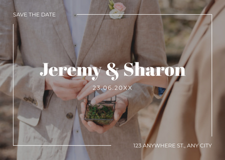 Esküvői bejelentés pár gyűrűcserével Postcard 5x7in tervezősablon