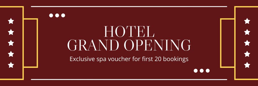 Ontwerpsjabloon van Email header van Lovely Hotel Grand Opening With Exclusive Spa Voucher