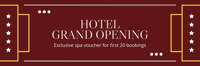 Lovely Hotel Grand Opening With Exclusive Spa Voucher Email header Modelo de Design