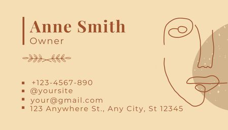 Lashes and Brows Services Business Card US Design Template