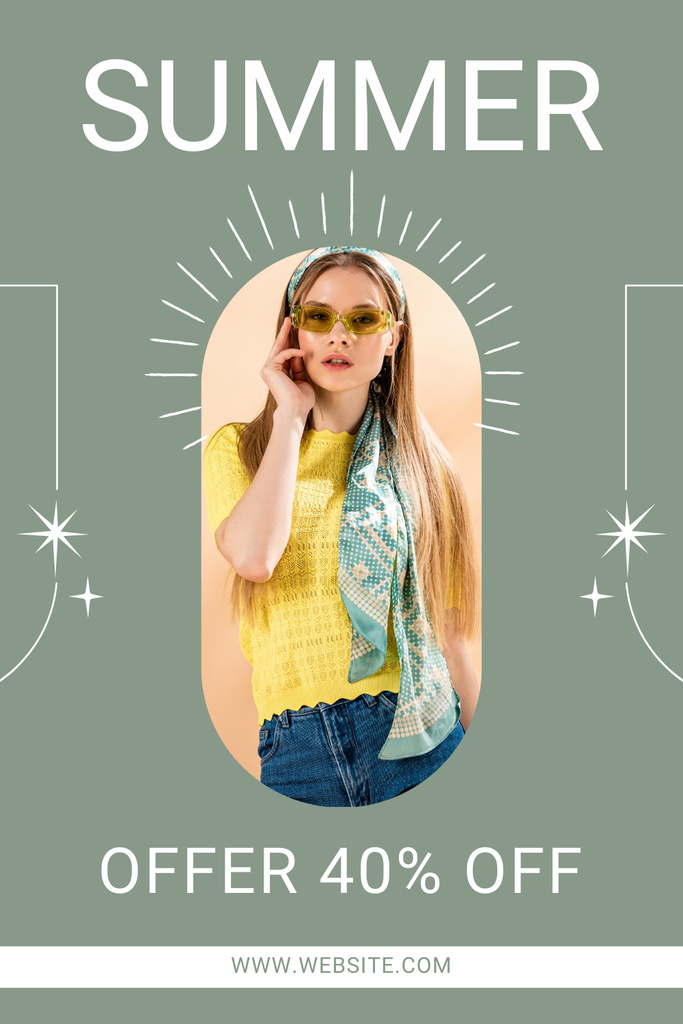 Template di design Summer Offer of Fashion Collection Discount Pinterest