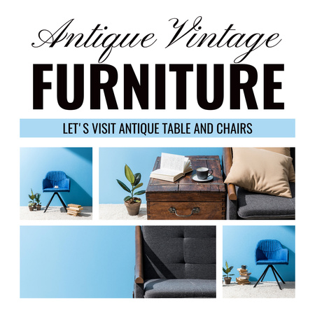 Bygone Times Furniture Pieces -kampanja Instagram AD Design Template
