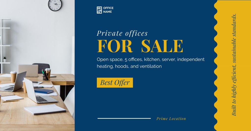 Private Offices For Sale Facebook AD Design Template