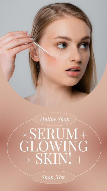 New Skin Care Product with Woman applying Lotion Instagram Story Šablona návrhu