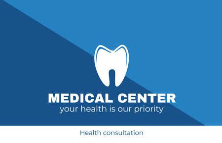 Dental Center Services Ad Business Card 85x55mm Design Template